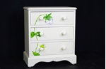 Picture of Small Pine 3 Drawer Chest with Flower Art
