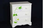 Picture of Small Pine 3 Drawer Chest with Flower Art