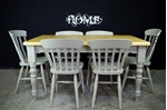 Picture of 5ft Pine Farmhouse Table + 6 Slat back chairs in Hardwick
