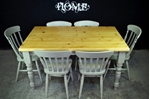 Picture of 5ft Pine Farmhouse Table + 6 Slat back chairs in Hardwick