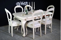 Picture of Antique Wind Out Cabriole Leg Table and 6 Balloon Back Chairs