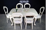 Picture of Antique Wind Out Cabriole Leg Table and 6 Balloon Back Chairs