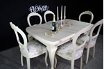 Picture of Antique Wind Out Cabriole Leg Table and 6 Balloon Back Chairs