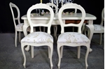 Picture of Antique Wind Out Cabriole Leg Table and 6 Balloon Back Chairs