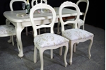 Picture of Antique Wind Out Cabriole Leg Table and 6 Balloon Back Chairs