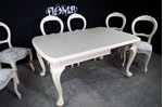 Picture of Antique Wind Out Cabriole Leg Table and 6 Balloon Back Chairs