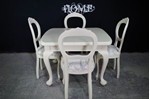 Picture of Antique Wind Out Cabriole Leg Table and 6 Balloon Back Chairs