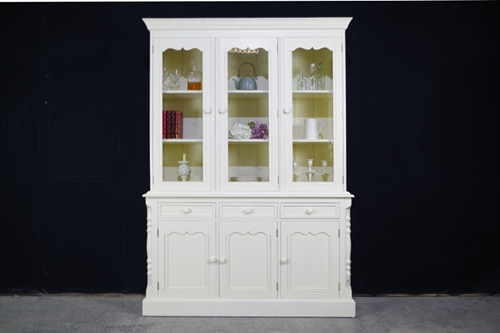 Picture of Pine Display Dresser / Cabinet in New White