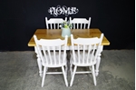 Picture of Two Drawer Pine Farmhouse Table and 4 Chairs