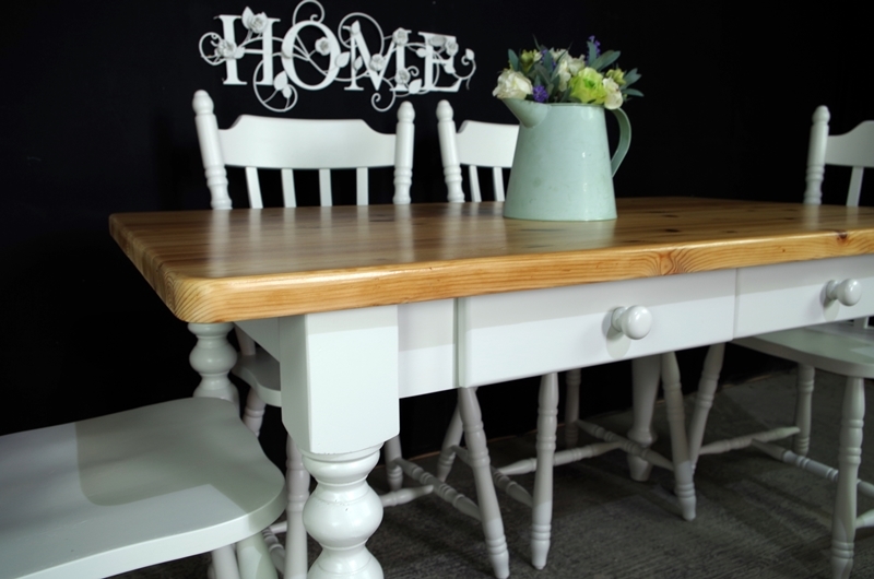 Farmhouse table online with drawers