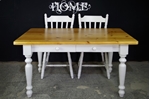 Picture of Two Drawer Pine Farmhouse Table and 4 Chairs