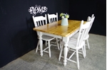 Picture of Two Drawer Pine Farmhouse Table and 4 Chairs