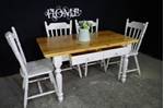 Picture of Two Drawer Pine Farmhouse Table and 4 Chairs