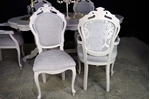 Picture of Large Italian Double Pedestal Dining Table + Louis Chairs + Bench