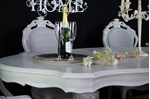 Picture of Large Italian Double Pedestal Dining Table + Louis Chairs + Bench