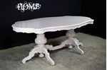Picture of Large Italian Double Pedestal Dining Table + Louis Chairs + Bench