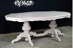 Picture of Large Italian Double Pedestal Dining Table + Louis Chairs + Bench
