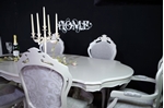 Picture of Large Italian Double Pedestal Dining Table + Louis Chairs + Bench