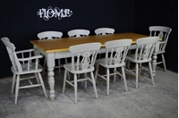 Picture of 7ft Pine Farmhouse Table + 8 Fiddleback Chairs.