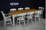 Picture of 7ft Pine Farmhouse Table + 8 Fiddleback Chairs.