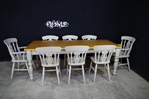 Picture of 7ft Pine Farmhouse Table + 8 Fiddleback Chairs.