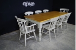 Picture of 7ft Pine Farmhouse Table + 8 Fiddleback Chairs.