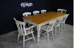 Picture of 7ft Pine Farmhouse Table + 8 Fiddleback Chairs.