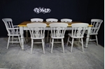 Picture of 7ft Pine Farmhouse Table + 8 Fiddleback Chairs.