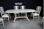 Picture of Extending Mahogany Dining Table and 6 upholstered panel back chairs