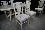 Picture of Extending Mahogany Dining Table and 6 upholstered panel back chairs