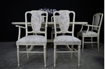Picture of Extending Mahogany Dining Table and 6 upholstered panel back chairs