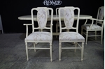Picture of Extending Mahogany Dining Table and 6 upholstered panel back chairs