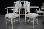 Picture of Extending Mahogany Dining Table and 6 upholstered panel back chairs