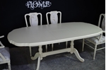 Picture of Extending Mahogany Dining Table and 6 upholstered panel back chairs