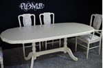 Picture of Extending Mahogany Dining Table and 6 upholstered panel back chairs