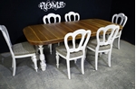 Picture of French Henri II style Walnut Table + Admiralty Flute Legged Chairs