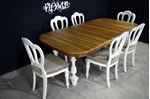 Picture of French Henri II style Walnut Table + Admiralty Flute Legged Chairs