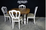 Picture of French Henri II style Walnut Table + Admiralty Flute Legged Chairs