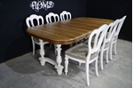 Picture of French Henri II style Walnut Table + Admiralty Flute Legged Chairs