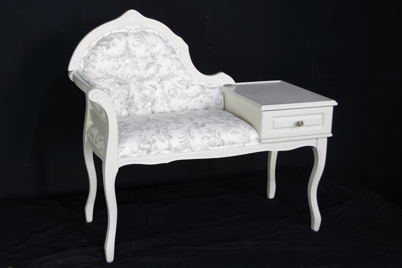 White telephone new arrivals stand