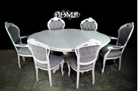Picture of French Style Dining Set - Linen Upholstery