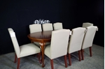 Picture of Vintage Oval Mahogany Extending Table + 8 New Parson's Chairs