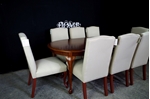 Picture of Vintage Oval Mahogany Extending Table + 8 New Parson's Chairs