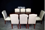 Picture of Vintage Oval Mahogany Extending Table + 8 New Parson's Chairs