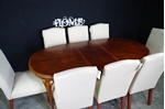 Picture of Vintage Oval Mahogany Extending Table + 8 New Parson's Chairs
