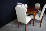 Picture of Vintage Oval Mahogany Extending Table + 8 New Parson's Chairs