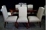 Picture of Vintage Oval Mahogany Extending Table + 8 New Parson's Chairs