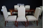 Picture of Vintage Oval Mahogany Extending Table + 8 New Parson's Chairs