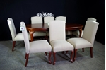 Picture of Vintage Oval Mahogany Extending Table + 8 New Parson's Chairs