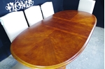 Picture of Vintage Oval Mahogany Extending Table + 8 New Parson's Chairs